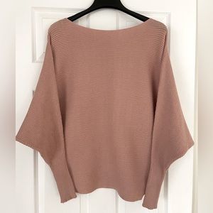 Soft Ribbed Dolman Sweater - Dusty Rose